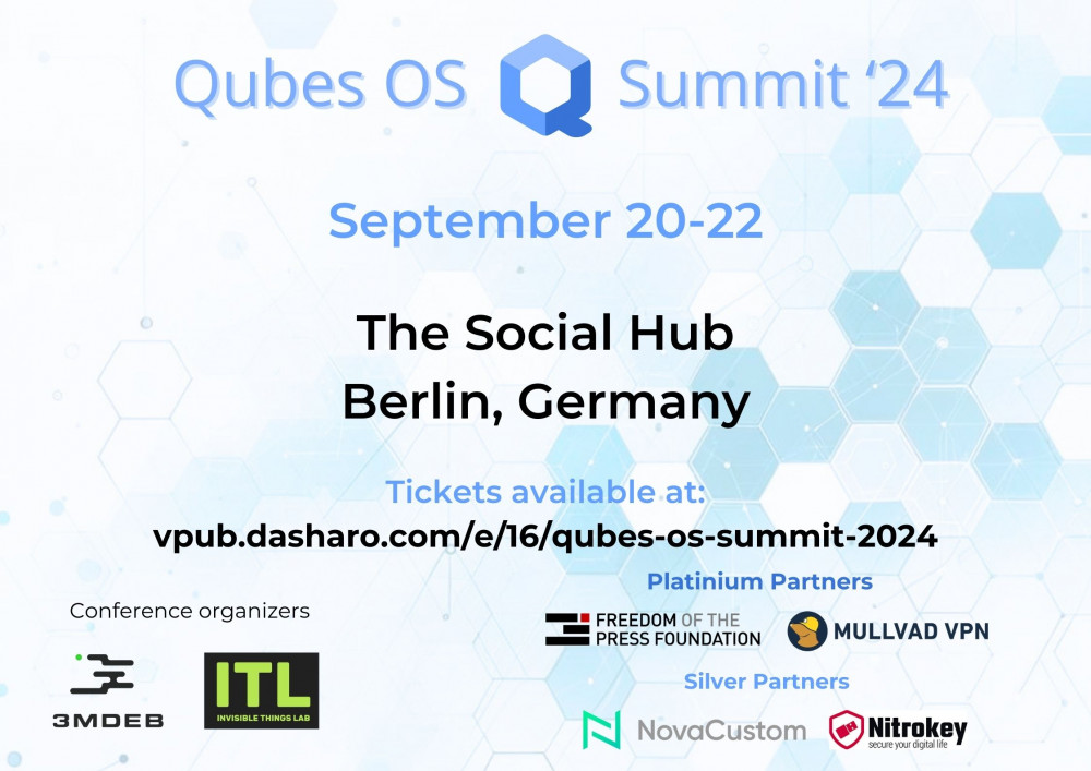 Qubes OS Summit 2024 event poster